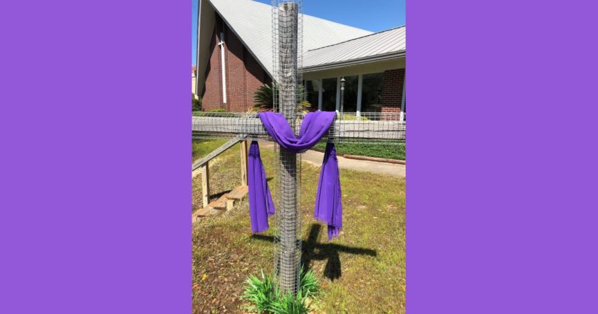 Easter flowers on the cross