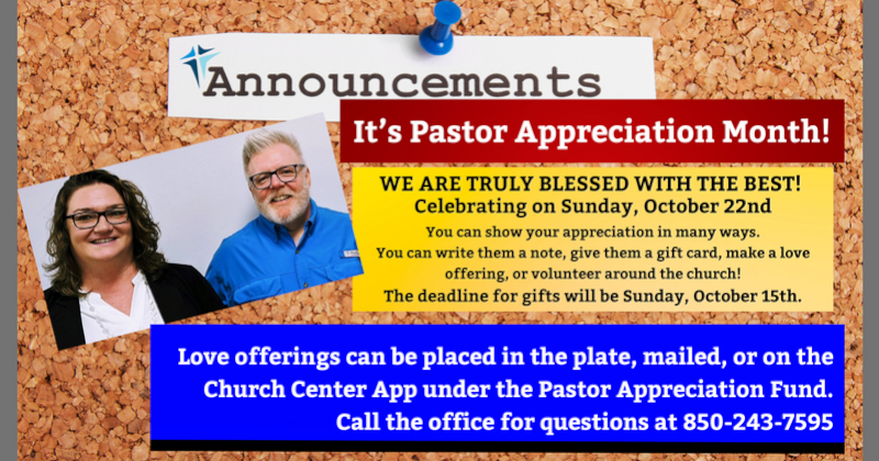 Featured image for “Pastor Appreciation Month”
